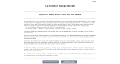 Desktop Screenshot of lgelectricrangerecall.com