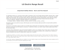 Tablet Screenshot of lgelectricrangerecall.com